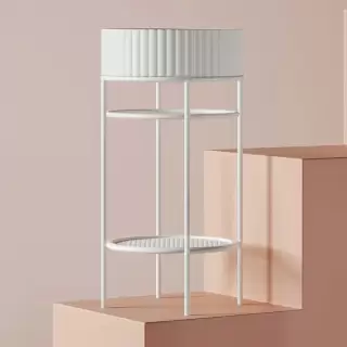 Artceram VOGUE Металическая структура &Oslash;44хh72,5см с раковиной Millerighe без отв. под смеситель, с сетчатой полочкой, напольный, цвет: белый матовый