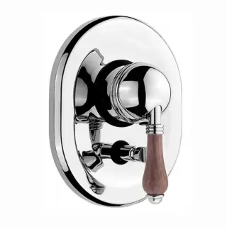 Nicolazzi Forest Встраиваемый смеситель для душа с переключением, 2 источника, ручки дерево, цвет: хром