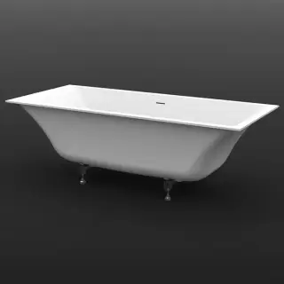 Knief Shape Ванна встраиваемая, 190x90xH60cм., с щелевым сливом переливом click-clack, с к-м ножек, цвет: белая матовая