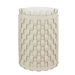 Colombo Adj Круглая корзина Bottega D40хH57см., напольная, цвет: панна котта/белый