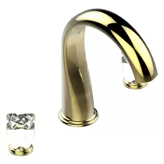 THG Pуtale de cristal clair Смеситель для ванны, 3 отв., цвет: золото/прозрачный хрусталь