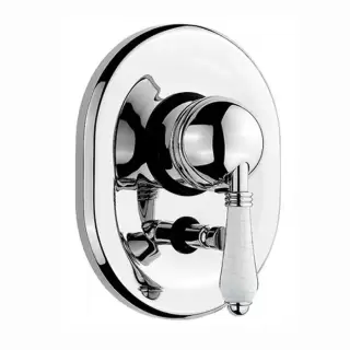 Nicolazzi P.m. Blanc A Встраиваемый смеситель для душа с переключением, 2 источника, ручки состаренная керамика, цвет: хром