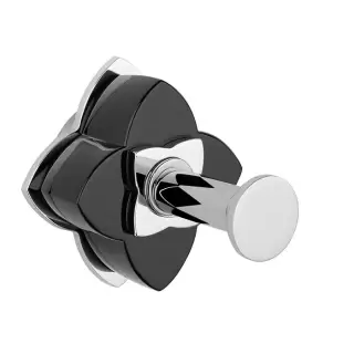 THG Pétale de cristal noir Крючок подвесной, длинный, цвет: хром/черный хрусталь