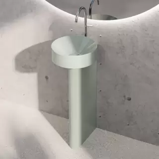 BETTE Suno Pedestal Раковина напольная 34x84cм, с 1 отв., BetteGlasur&reg; Plus, цвет: Salvia