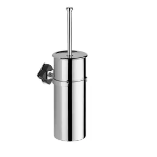 THG Pétale de cristal noir Ёршик для туалета, подвесной, цвет: хром/черный хрусталь