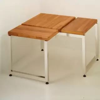 Eﬀegibi Linea Alu Угловая скамейка 76x76x45см, цвет: тик