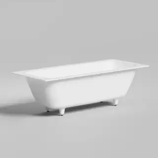 Salini Orlanda Axis Встраиваемая ванна на ножках 190.5х80х60см., круглый слив-перелив, материал: S-Stone, цвет: белый матовый