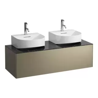 Laufen Sonar Тумба и раковина 117.7х45.5х34cм с 1 отв. под смеситель, цвет: титан/черный мрамор