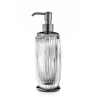 3SC Elegance Дозатор для мыла, настольный, цвет: прозрачный хрусталь/никель черный матовый