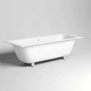 Salini Orlanda Axis Встраиваемая ванна на ножках 190.5х80х60см.,  "Up&Down", материал: S-Stone, сифон, интегрированный слив-перелив, цвет: белый матовый