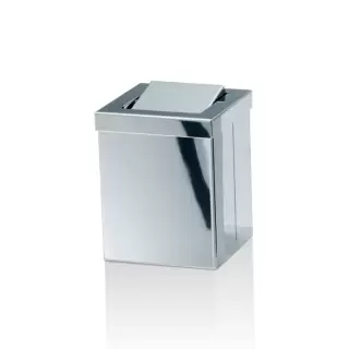 Decor Walther DW 1130 Корзина для бумаги 12x12x15см, с крышкой, напольная, цвет: сталь полированная
