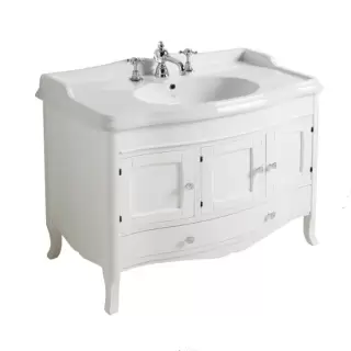 SIMAS Arcade комплект мебели  Тумба  с изогнутыми дверцами (ручки и петли цвет хром) раковина AR874, 105см, напольный, Цвет: белый