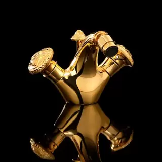 Devon&Devon Excelsior Swan Смеситель для биде на одно отверстие, цвет: золото 24к