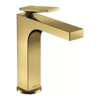 Axor Citterio Смеситель для раковины 160, на 1 отв., излив h: 16см, с донным клапаном, с текстурой, цвет: полированное золото