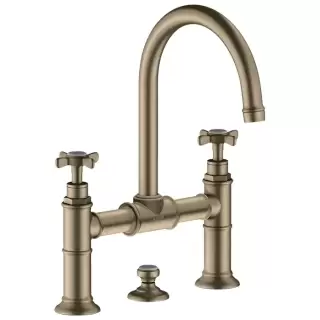 Axor Montreux, Смеситель для раковины 220,с двумя рукоятками, с донным клапаном,  цвет: никель шлифованный