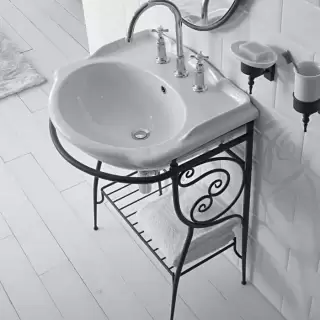 Globo Paestum Консоль напольная 62х52см, с раковиной на 3 отв., цвет: met.antico