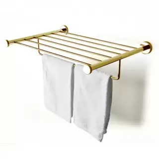 3SC Ribbon Полочка-решетка 50х35хh10см, с полотенцедержателем, цвет: oro opaco