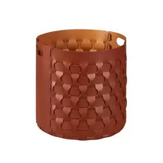 Colombo Adj Круглая корзина Dubai D40хH40см., напольная, цвет: бордо/коньяк