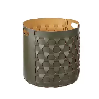 Colombo Adj Круглая корзина Dubai D40хH40см., напольная, цвет: оливковый/горчичный
