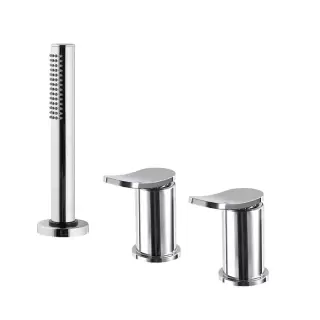 Fima Carlo Frattini Flo Смеситель на борт ванны, на 3 отв., с ручным душем, цвет: хром