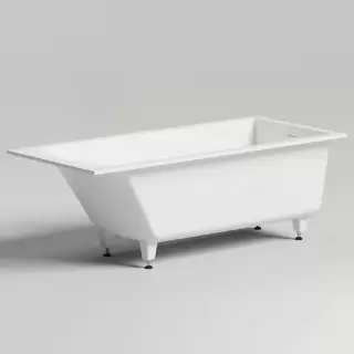 Salini Cascata KIT Ванна встраиваемая, с прямоугольной чашей, 170х75х60см, регулируемые ножки, донный клапан "Up&Down", сифон S-Sense, цвет: белый