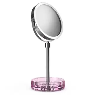 Decor Walther KR KSA Kristall Зеркало косметическое, настольное, цвет: розовый/хром