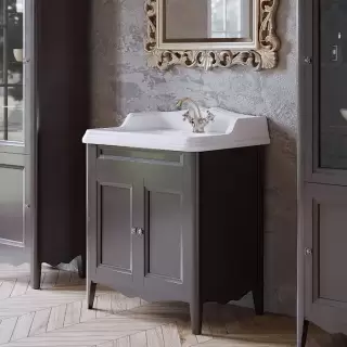 TW Veronica, База с раковиной Simas AR834bi x1 73x54см с 1отв. под смеситель , 2 расп. дверки, доводч. Blum, ручки: Riflesso бронза, напольная, Цвет: grigio