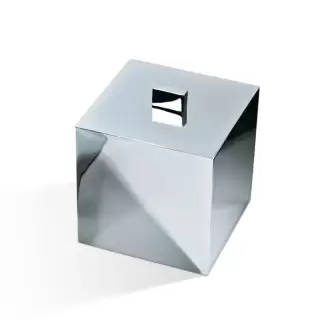 Decor Walther Cube DW 3560 Баночка универсальная 13x13x14.5см, с крышкой, настольная, цвет: хром