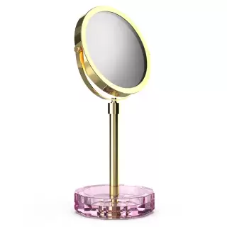 Decor Walther KR KSA Kristall Зеркало косметическое, настольное, цвет: розовый/золото