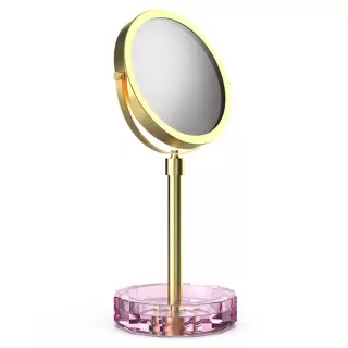 Decor Walther KR KSA Kristall Зеркало косметическое, настольное, цвет: розовый/золото матовое