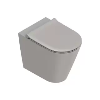 Catalano Zero Унитаз напольный 55x35см, безободковый, смыв Tornado, покрытие Twinglaze+, цвет: Tortora Satinato