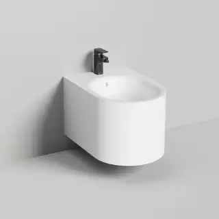 Salini Gemelli Биде подвесное 53х41х30см, материал S-Stone, цвет: белый матовый