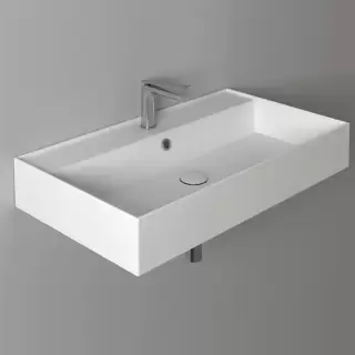 Simas Agile Раковина 81х46 см, 1 отв., подвесная/накладная, с переливом, цвет: белый