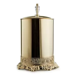 3SC Bally Ведро с крышкой, ручка BohemeSwarovski, цвет: золото 24к. Lucido