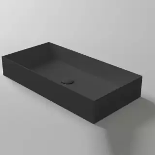 Simas Agile Раковина 80х40 см, без отв., без перелива, цвет: черный матовый