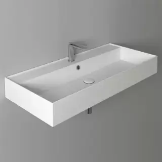 Simas Agile Раковина 101х46 см, 1 отв., подвесная, с переливом, цвет: белый