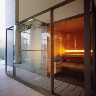 Effegibi Logica Spa Сауна&Хаммам 373x171х217см, угловая DX, цвет: Soft Sand