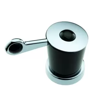 THG Bagatelle pierre noire Вентиль смесителя для раковины, на горячую воду, ручка черная, цвет: хром