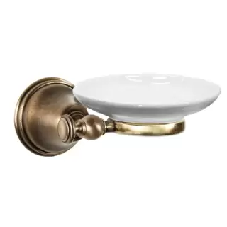 TW Harmony 106, подвесная мыльница, керамическая белая, цвет: бронза