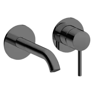 Almar Mixers Смеситель для раковины, настенный, цвет: черный металл брашированный PVD