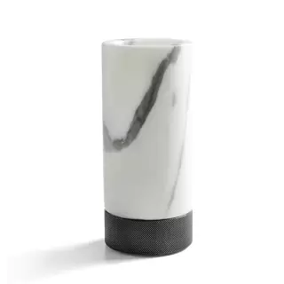 3SC Apuana 2.0 Стакан настольный d6,5хh15 см, цвет: мрамор White Statuario/никель черный матовый