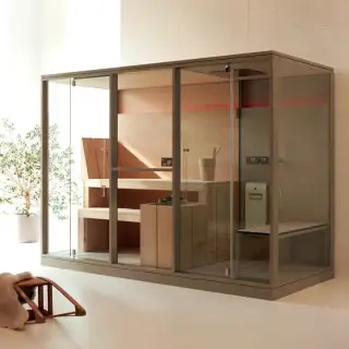 Effegibi Logica Filo Сауна&Хаммам 300x137х211см, угловая SX, цвет: Stone