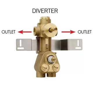 Bossini Встраиваемая часть термостата с девиатором на 2 выхода, высокой пропускной способности на &frac34;&rdquo;, уст-ка верт/гор.