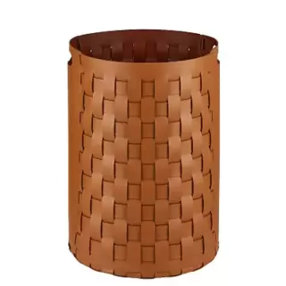 ADJ Круглая корзина для белья Bottega, D40xH57 см., цвет: коньяк/бордо