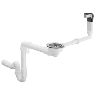 Hansgrohe D14-10 Слив-перелив для раковины, с ручным управлением, цвет: нержавеющая сталь