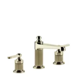 Gessi Venti20 Смеситель для раковины на 3 отверстия, высота излива 98 мм., в комплекте с донным клапаном, цвет: Brass PVD
