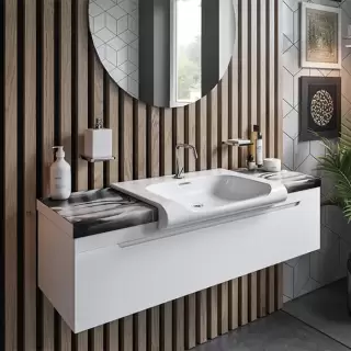 Kerasan Inka Project Тумба подвесная 120см, с раковиной, цвет: белый глянцевый