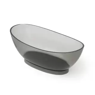 Dea Design Elegant Ванна 155x78x58см., отдельностоящая, Glasstech, прозрачная смола, цвет: Smoky Black R4