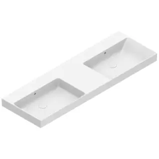 Catalano Zero Раковина 150x50см двойная, без отв., цвет: белый глянцевый