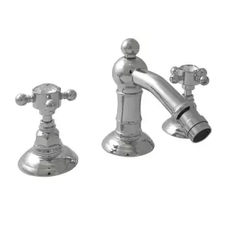 Nicolazzi Half Dome Crystal Смеситель для биде на 3 отверствия с донным клапаном, излив: 127 мм, цвет: хром